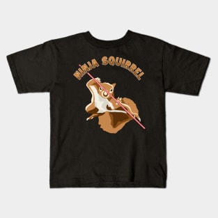 Ninja Squirrel Eastern Gray Japanese Fox Squirrel Kids T-Shirt